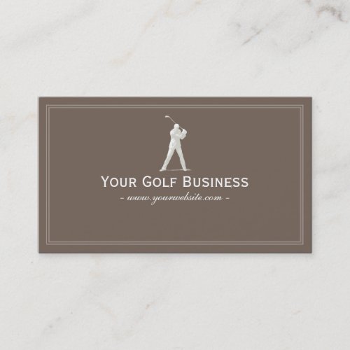 Simple Plain Golfer Swing Golf Business Card