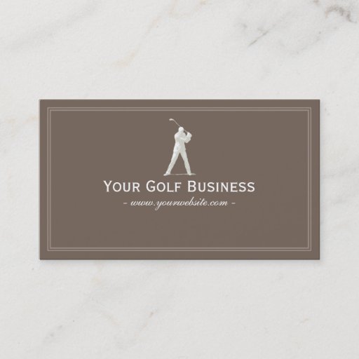 Customizable Simple Plain Golfer Swing Golf Business Card