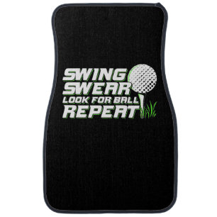 Golfer Swing Sweat Look For Ball Car Floor Mat