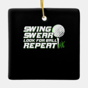 Golfer Swing Sweat Look For Ball Ceramic Ornament