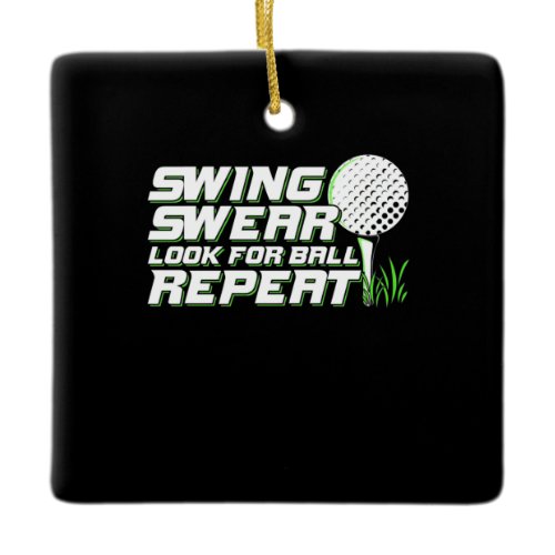 Golfer Swing Sweat Look For Ball Ceramic Ornament