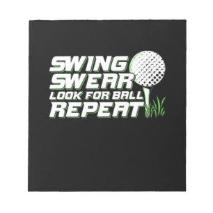 Golfer Swing Sweat Look For Ball Notepad
