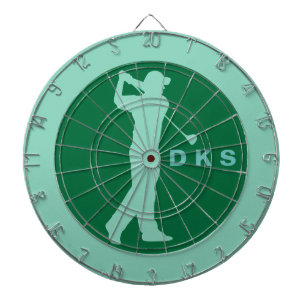 Golfer Swinging Club Green  Golf Personalized Dart Board