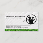 Golfer Swinging Logo | Grass Business Card