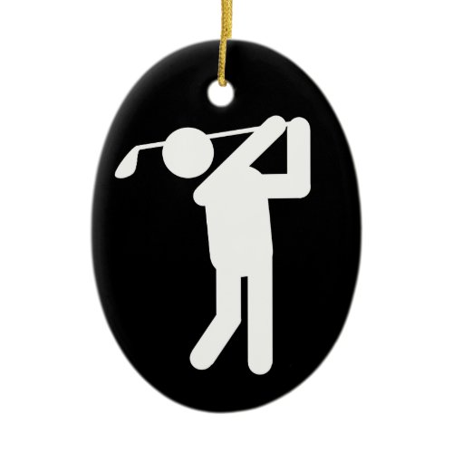 Golfer Symbol Christmas Ceramic Ornament