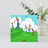 Golfer Tee Off Failure Cartoon (Standing Front)