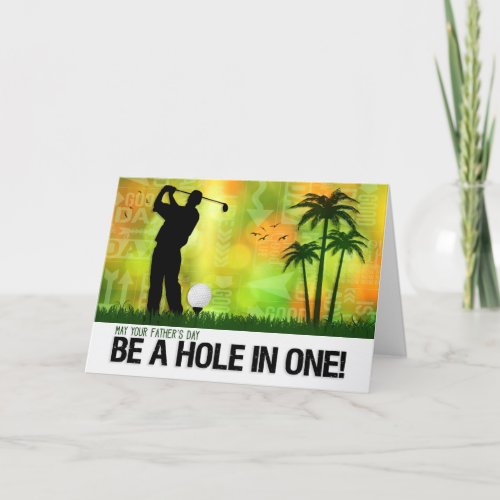 Golfer Theme on the Green Fathers Day Holiday Card