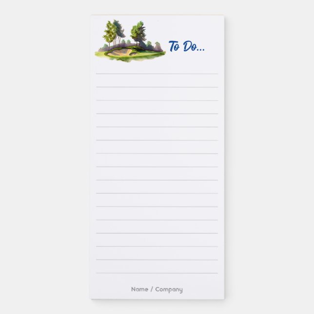 Golfer To Do List Magnetic Notepad (Front)