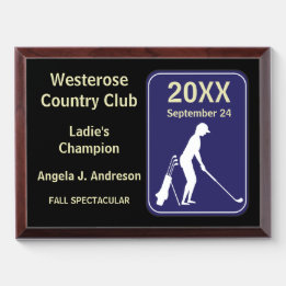 Golfer 🏌️ Tournament Prize Award: Female Award Plaque