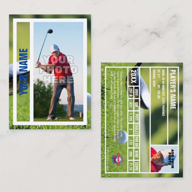 Golfer Trading Card Souvenir (Front/Back)