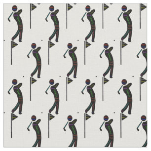 Golfer with Motivational Golfing Words Fabric
