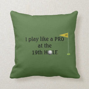 Golfer's 19th Hole Throw Pillow