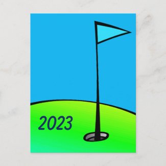 Golfers 2023 Calendar on Back Postcard