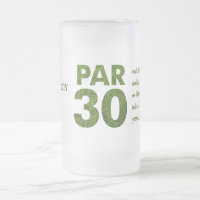 Golfers 30th Birthday Party Frosted Glass Beer Mug