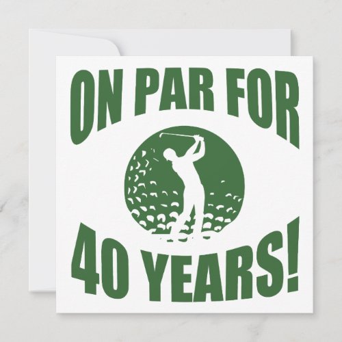 Golfers 40th Birthday Card