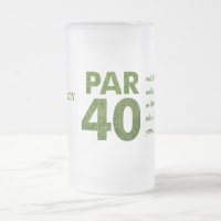 Golfers 40th Birthday Party Frosted Glass Beer Mug