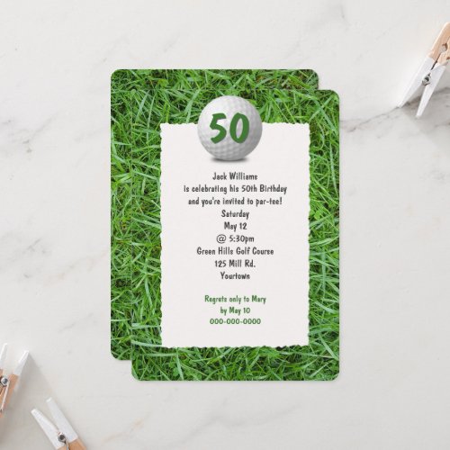 Golfers 50th Birthday Party Invitation