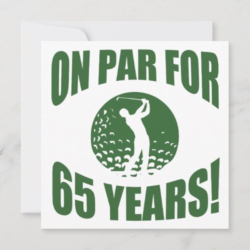 Golfers 65th Birthday Card