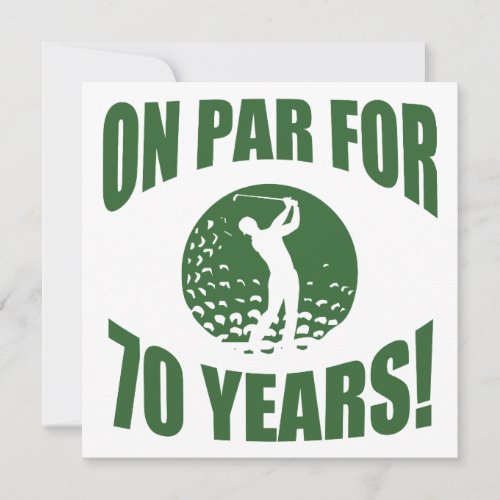 Golfers 70th Birthday Card