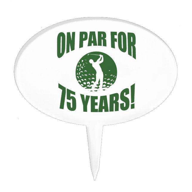 Golfer's 75th Birthday Cake Topper (Front)