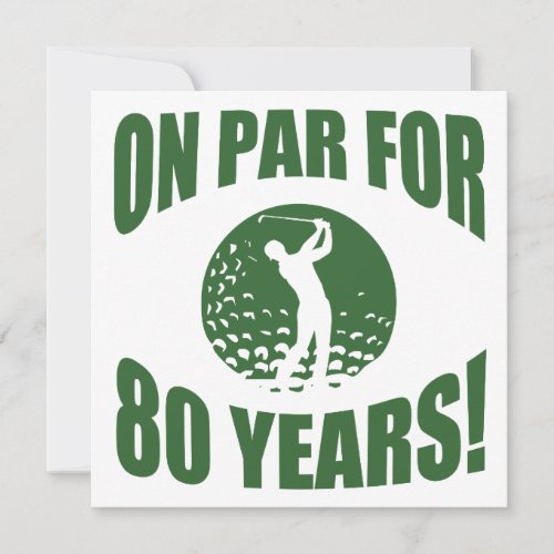Golfers 80th Birthday Card