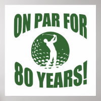 Golfer's 80th Birthday Poster