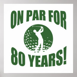Golfer&#39;s 80th Birthday Poster