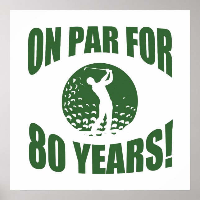Golfer's 80th Birthday Poster (Front)