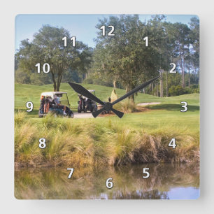 Golfers and Golf Course Clock