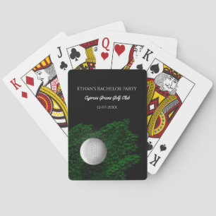 Golfers bachelor party green golf ball golf course poker cards