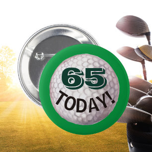 Golfer's birthday golf ball golfing player age fun button