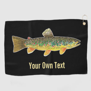 Golfer's Brown Trout Fly Fishing Angler's Golf Towel