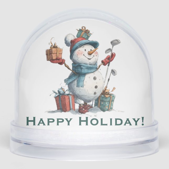 Golfer's Christmas  Snow Globe (Front)