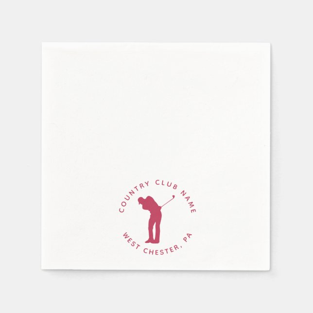 Golfers Country Club Players Custom Paper Napkins (Front)