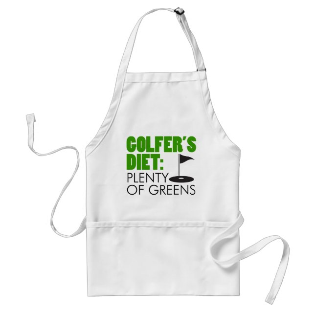 Golfer's Diet Plenty Of Greens Funny Apron (Front)