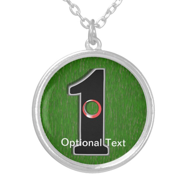 Golfer's Dream - Hole in One! Silver Plated Necklace (Front)