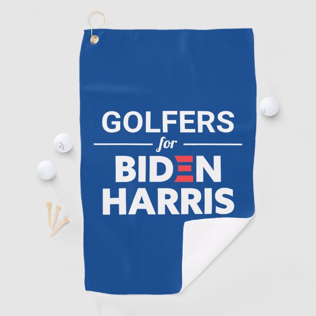 Golfers for Biden Harris Custom Text Blue Golf Towel (InSitu)
