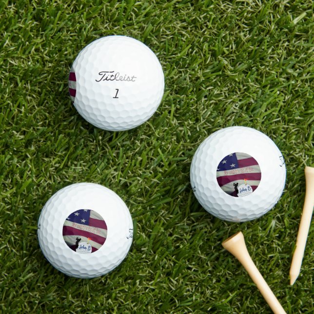 Golfer's Gift Customizable Flag Patriotic  Golf Balls (Insitu Grass)