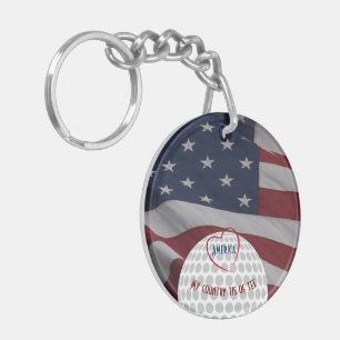 Golfer's Gift w/ Initials  Keychain