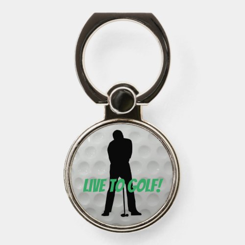 Golfers Golf Ball Golfer Putt Custom Live To Golf Phone Ring Stand