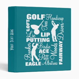 Golfers Golf Terminology Text Graphic Binder