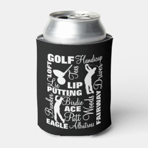 Golfers Golf Terminology Text Graphic Can Cooler