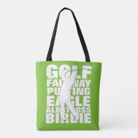 Golfers Golf Terminology Typography Tote Bag