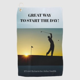 Golfer's Great Way To Start The Day Golf Towel