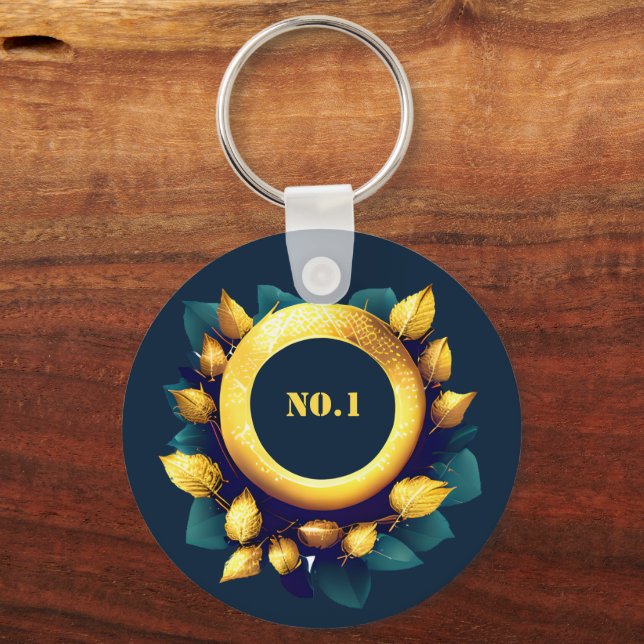 Golfers Green and Gold Wreath Keychain (Front)