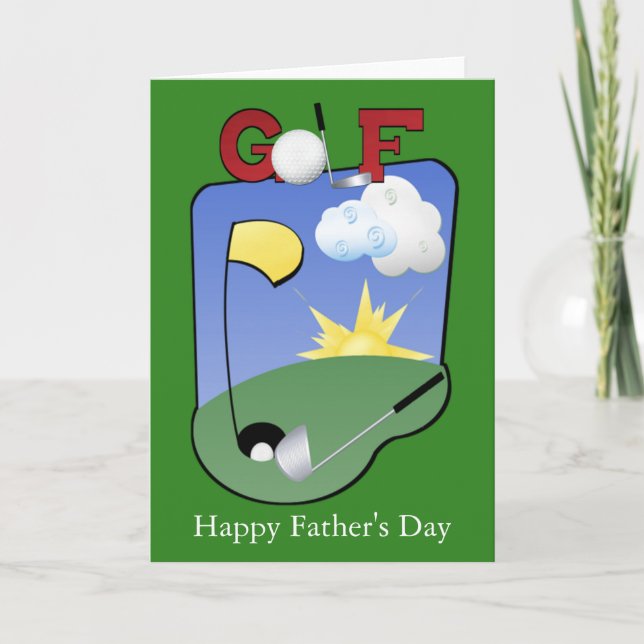 Golfers Happy Fathers Day or Personalize Card (Front)