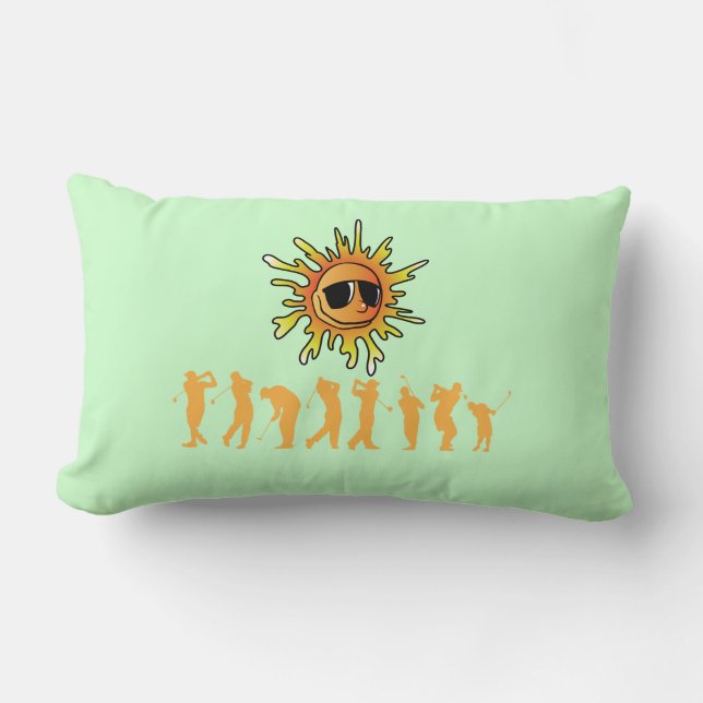 Golfers in hot sun lumbar pillow (Front)