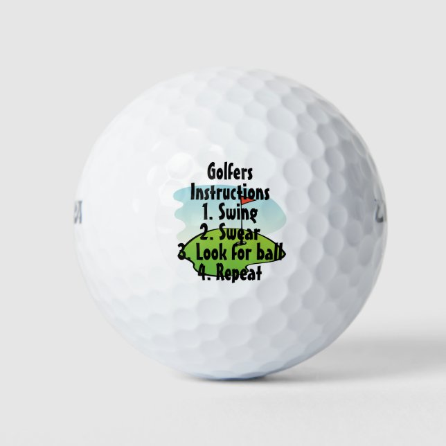 Golfers Instructions Golf Balls (Front)