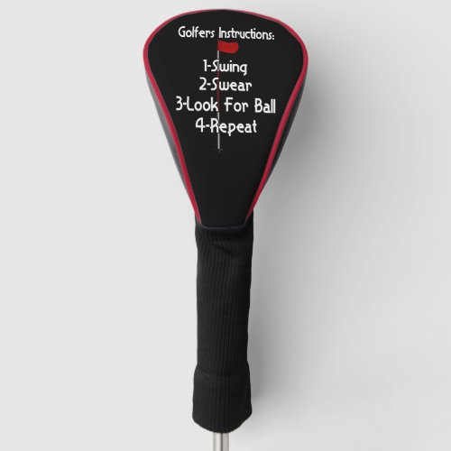 Golfers Instructions Golf Head Cover