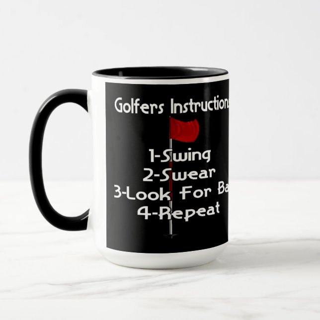 Golfers Instructions Humor Mug (Left)